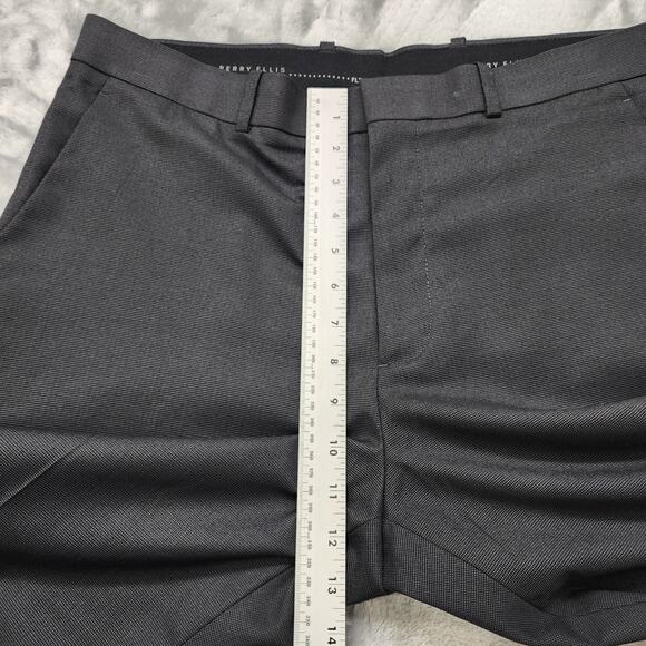 Perry Ellis Portfolio Pants Men 34X30 Black Gray Classic Fit Flat Front Straight - Picture 9 of 12